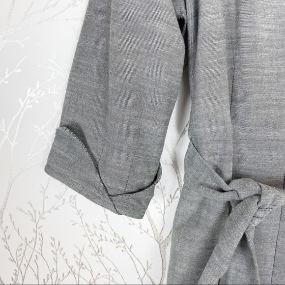 APOSTROPHE Gray Cotton Belted Car Coat Small - Picture 5 of 12